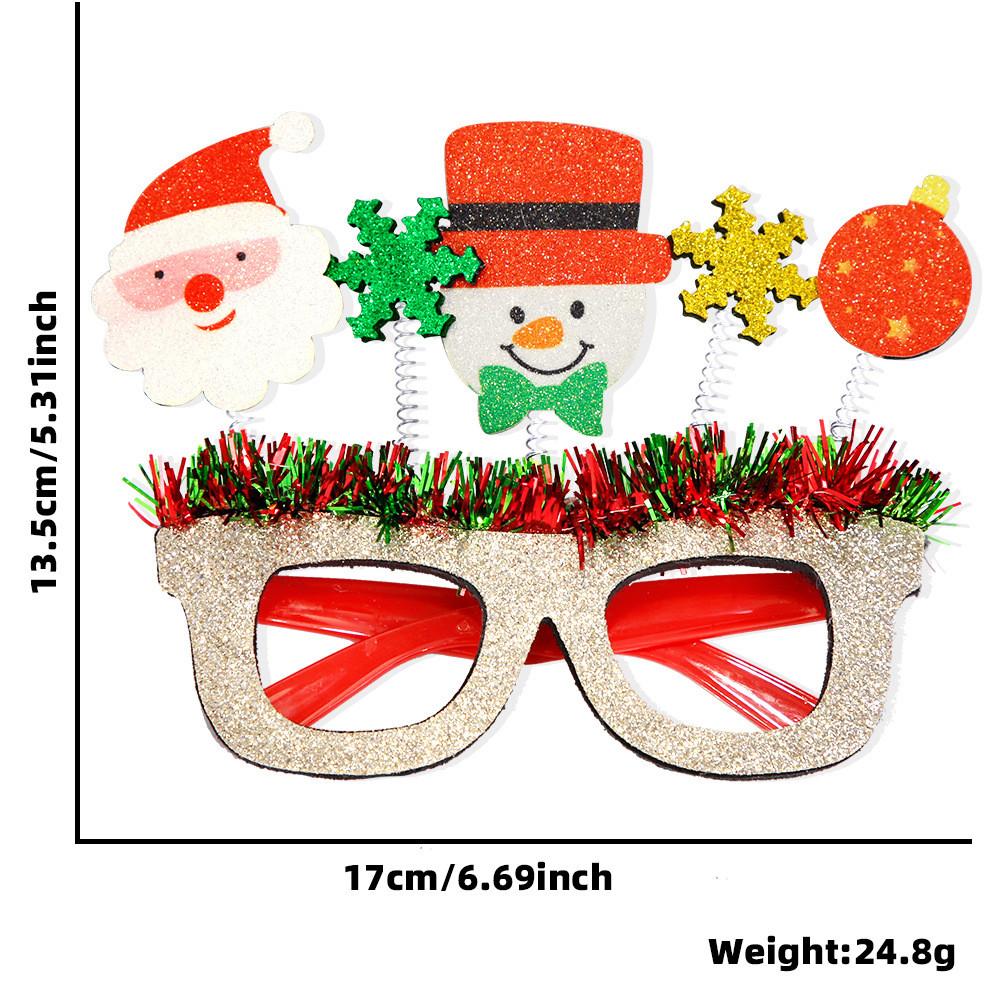 Festive Christmas Themed Cartoon Glasses Colorful Striped Frame For Holiday Parties