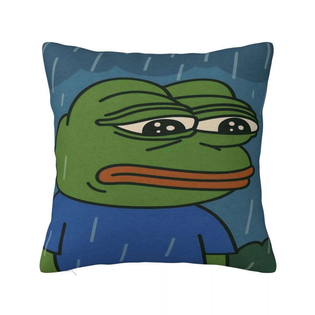 Pillow Case Sad P-Pepe Frog Meme Soft Pillow Cover Retro Trendy Cushion Cover Pattern Pillowcases For Sofa Bedroom Home Decor