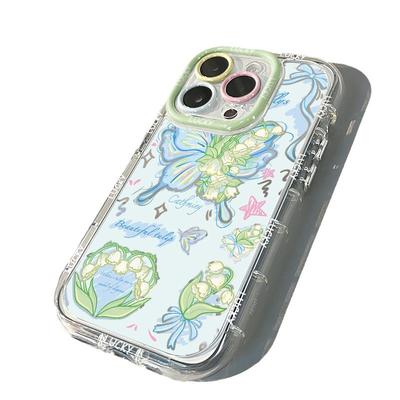 Зеркальный чехол-бабочка для Cream Shell Apple 16 Женский iPhone 14/12/11promax Противоударный 15