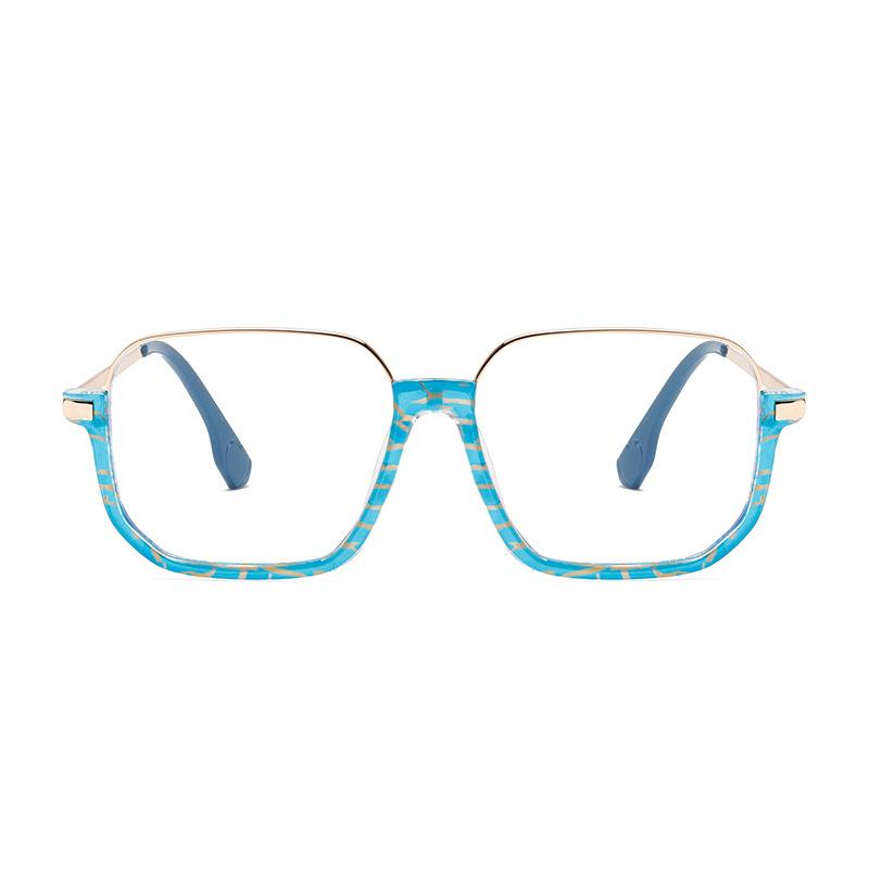 Half Frame Oversized Square Glasses Anti Blue Light Large Frame Reading Glasses Women Popular Transparent Eyeglasses Uv400