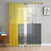 Oil Painting Abstract Geometric Yellow Modern Curtains for Living Room Tulle Curtains Window Sheer for Bedroom Accessories Decor