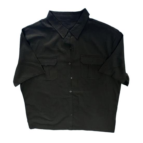 Мужская рубашка Yousheng весна-осень с нагрудными карманами, отложным воротником, застегивающимся на пуговицы, коротким рукавом, однотонный свободный кардиган, повседневная рубашка