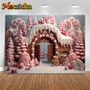 Mocsicka Christmas Photo Background Xmas Tree Snow Decors Family Holiday Party Baby Shower Boy Girl Photography Backdrops Banner152
