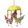 Multicolor Handcrafted Decorative Five Elephant Wall/Door/Window Hanging Bells Wind Chimes Showpiece for Home Decor, Wall Decor, Pooja Room Temple