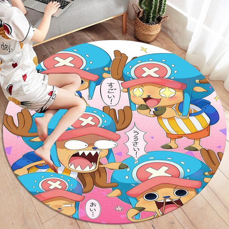 One Piece Tony Tony Chopper Round Area Rug Carpet Rug For Living Room Bedroom Sofa Playroom Decor Nonslip Floor Mat