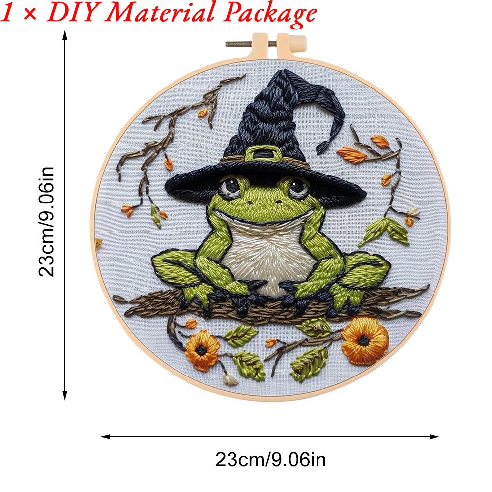 Halloween Embroidery Starter Kit Ghost & Gothic Stamped Cross Stitch Kits with Pattern & Embroidery Hoops for Adults & Beginners