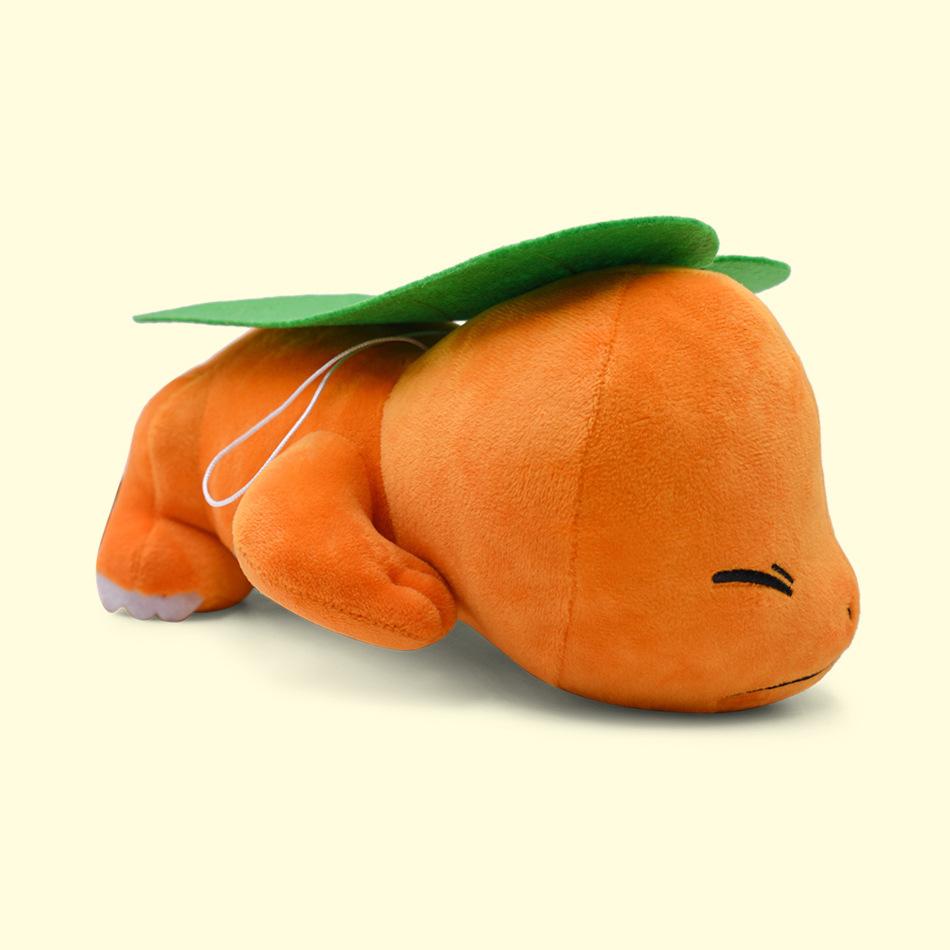 Large Sleeping Charmander Plush Toy - Lying Position Stuffed Animal With Green Leaf Soft Nap Hug Pillow Cushion For Pokémon Fan