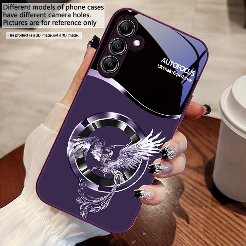 Красивый розовый феникс для Samsung A73 72 71 A70 56 55 54 A53 52 51 A50 42 A35 A34 33 32 31 26 25 24 23 22 30 стеклянный чехол для телефона