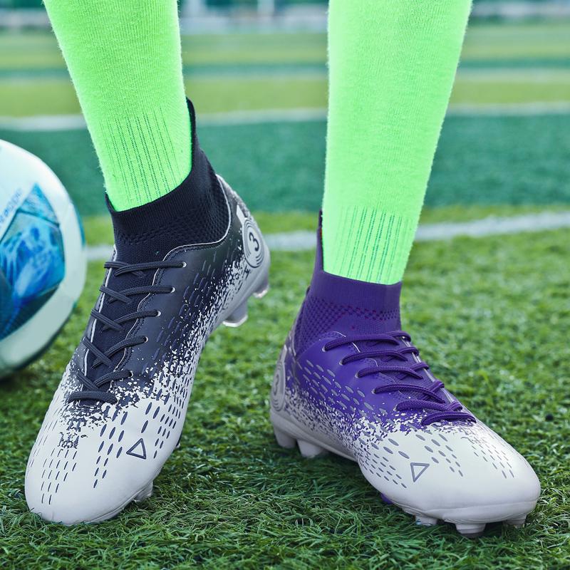 Мужские высококачественные амортизирующие противоскользящие износостойкие футбольные бутсы для спорта на открытом воздухе с высокими шипами для детей
