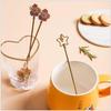 2PCS/set Cherry Blossom Spoon Fork Stainless Steel Coffee Spoons Household Kitchen Star Long Handle Dessert Cake Spooning