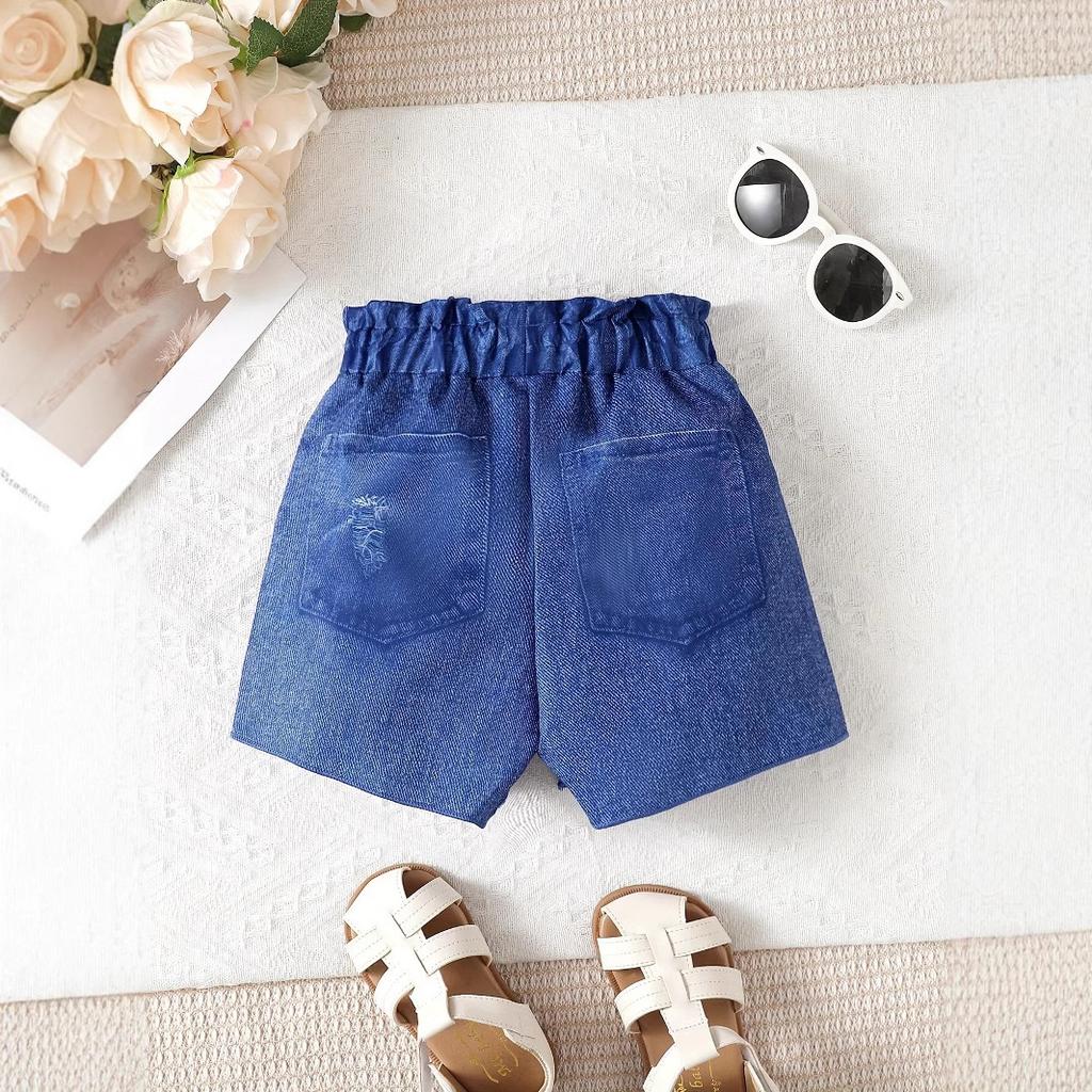 Комплект модного жилета с принтом для девочек, летний, подходит для детей от 1 до 8 лет, спортивный комплект для отдыха на открытом воздухе