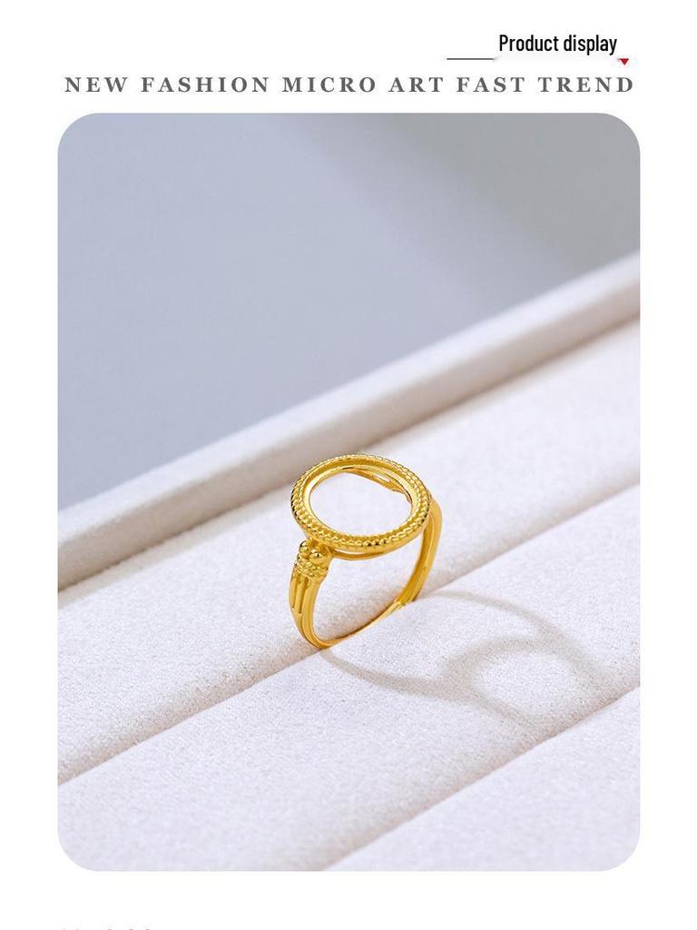 Ручная работа, серебро 925 пробы, позолоченная, регулируемая заготовка для кольца – Изысканный дизайн в стиле легкой роскоши (10x12)