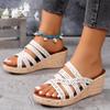 2024 New Summer Foreign Trade Wedge Heel Platform Women's Shoes Large Size Casual Fish Mouth Fashion Platform Heel Sandals