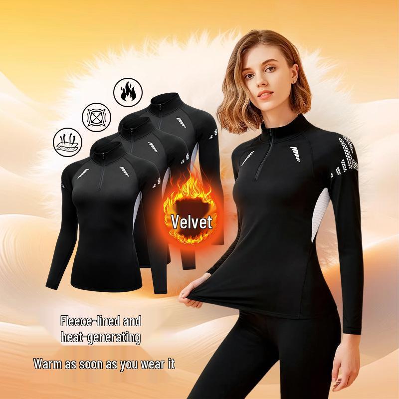 Унисекс термоспортивная кофта с полувысоким воротником, молнией, быстросохнущая, с бархатной подкладкой для осени и зимы.