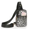 Нагрудная сумка с леопардовым принтом, женская сумка через плечо, контрастная по цвету сумка для мобильного телефона на плечо, маленькая сумка