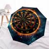Dartboard Thunderstorm Themed Automatic Opening and Closing Umbrella, Brightly Colored 8-rib Portable Umbrella, Suitable for Men and Women,