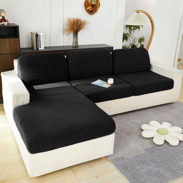 Jacquard Fabric Sofa Seat Cover For Living Room Removable Solid Colors Couch Slipcover Thicken Elastic Furniture Protector