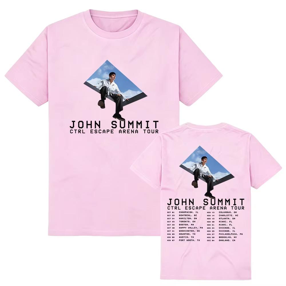 Футболка CTRL ESCAPE Tour 2026 Певец JOHN SUMMIT Графическая футболка Унисекс Уличная одежда Летняя Хлопок Мягкая Модная Футболка