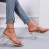Summer Women Pumps Sandals PVC Jelly Slippers Open Toe High Heels Women Transparent Perspex Slippers Shoes Heel Clear Sandals