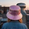 Leather Luminous Bucket Hat Wide Brim Shiny Sun Cap Unisex Laser Rainbow Fisherman Hat  Sunshade