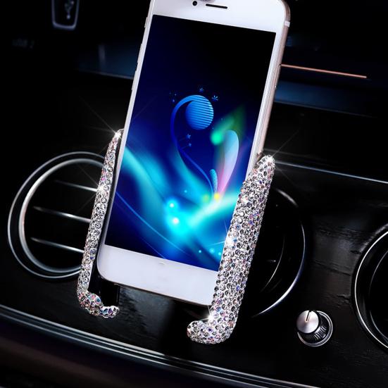 Мини-гибкий стабильный блестящий горный хрусталь автомобильный держатель для телефона с вентиляционным отверстием подставка