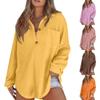 Women's Fashion Solid Color Knit Top Long Sleeve V-neck Solid Color Casual Tunic Top