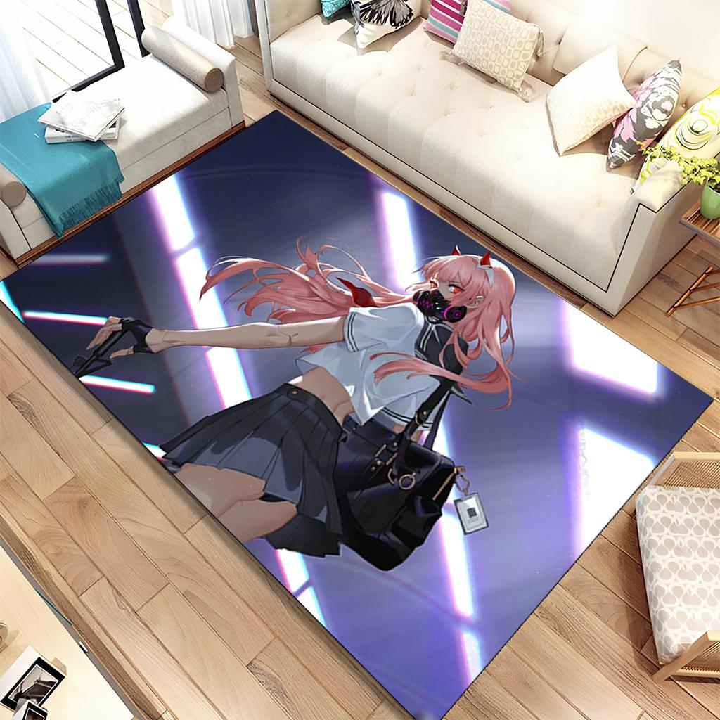 Сексуальный коврик для девочек Zero Two DARLING In FRANXX, ковер для дома, гостиной, спальни, дивана, коврик для двери, детский нескользящий напольный коврик, подарок