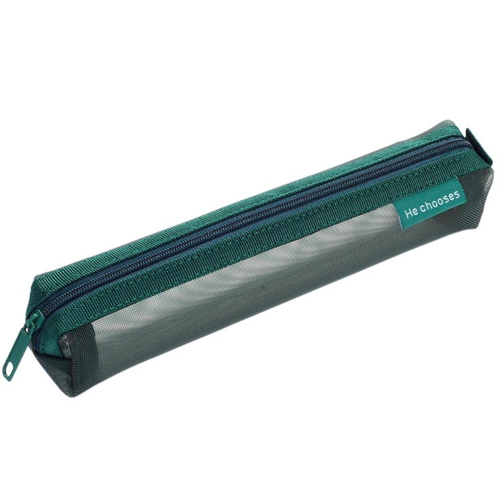 Nylon Mesh Gauze pen case Casual Stationery Storage Pouch Transparent Pen Case Girls