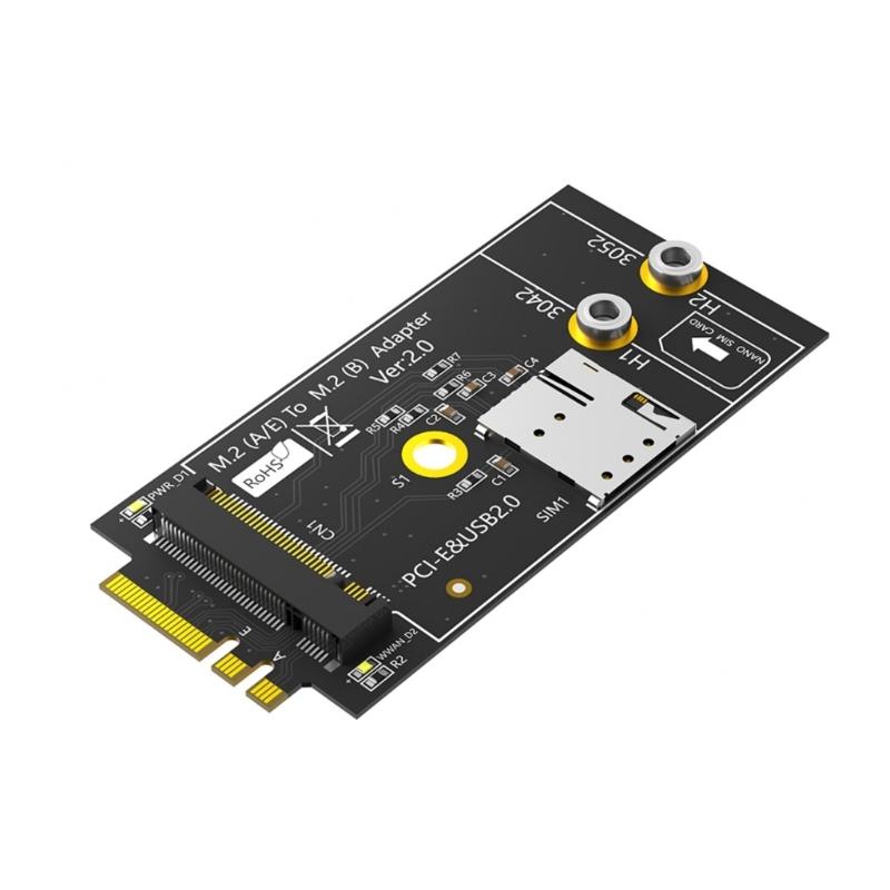 NGFF M.2 Key A+E Interfaces Converters To M.2 Key B Wireless Adapter With Card Slot For 3G 4G LTE WWAN Modem 5G Module