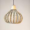 JOYINLED Bamboo Chandelier Handwoven Rattan Pendant Light Wicker Lamp Shade Ceiling Light Fixture Weave Hanging Light 35CM