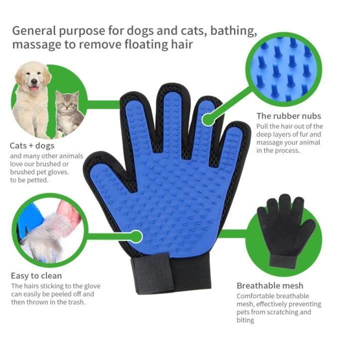Перчатка для груминга - Boomersun - Массаж для Собаки и Кошки - Резина - Щетка для Ванны - Расческа