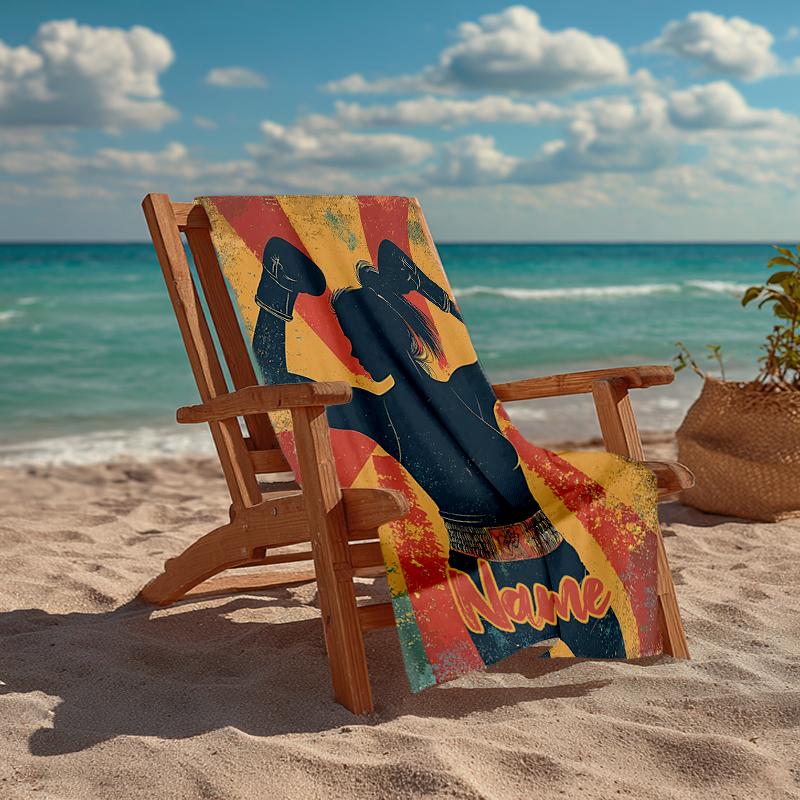 Custom Name Ultra-Soft Beach Towel with boxing Theme,Ideal for Pool - Camping, Diving - Perfect Travel Essential, Vibrant Beach Towel.