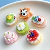 6Pcs Fruit Cream Cake Diy Ornaments Simulation Rose Cake Strawberry Blueberry Biscuits Dessert Doll House Decorations