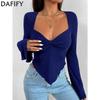 Women's Fashion Casual Spring Autumn Solid Color Print Long Sleeve V-Neck Blouses & Shirts