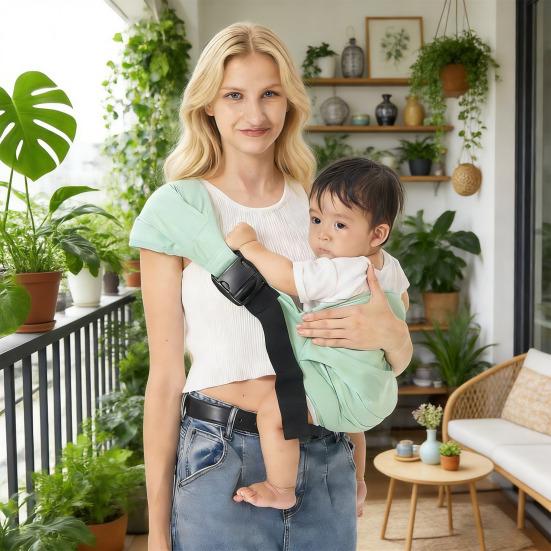 Слинг-рюкзак для младенцев с мягким вкладышем Эргономичная поддержка для ношения на бедре для новорожденных и малышей Регулируемый удобный слинг-шарф для использования на улице без рук