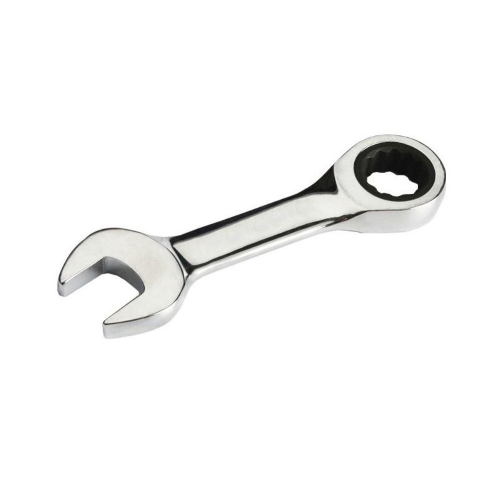 CR-V Steel Stubby Ratcheting Combination Wrench 8mm-17mm Ratcheting Spanner  Auto Repair