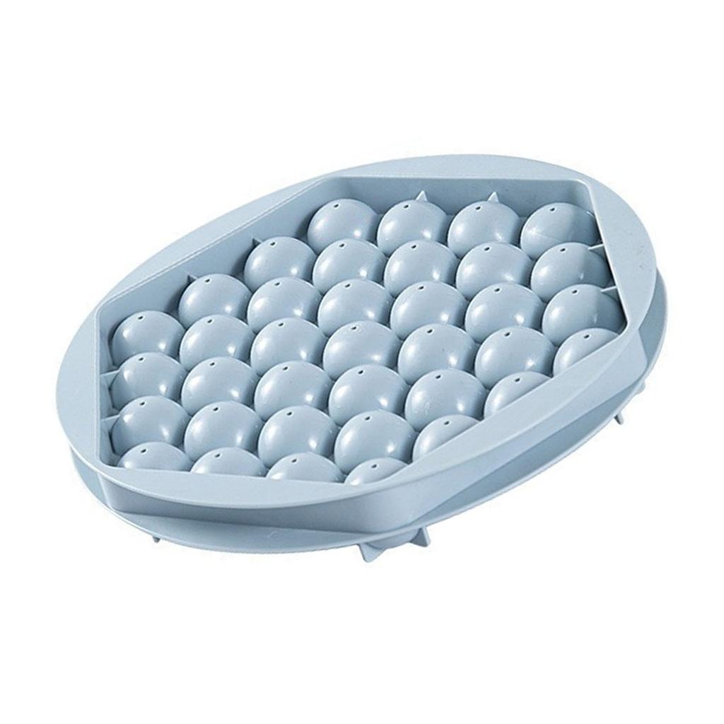 Round Ice Cube Tray 37 Grids Versatile Space Saving Small Ice Ball Maker Mold with Lid for Drink
