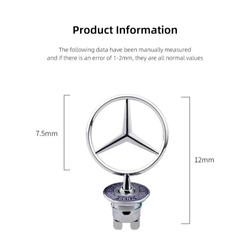 UPYLC1 2026 Hot For Mercedes Benz AMG W204 W205 W203 W211 W212 W213 W201 W210 W124 Car Engine Hood Emblem Front Bonnet Chrome Mark Acce