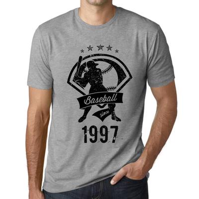 Мужская винтажная футболка Футболка с рисунком Бейсбол с 1997 года Серый меланж