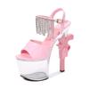 Woman's Shoes Transparent  Sandals Super High Heels Performance Nightclub Shoes 10365 Series 17cm Heel 7cm Platfrom LFD