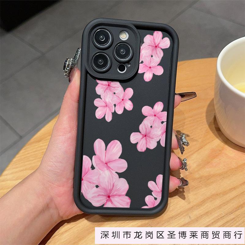 Чехол на весь экран с милым цветком для iPhone 15/16promax, 13/12mini, Apple 11, противоударный и пылезащитный, 14