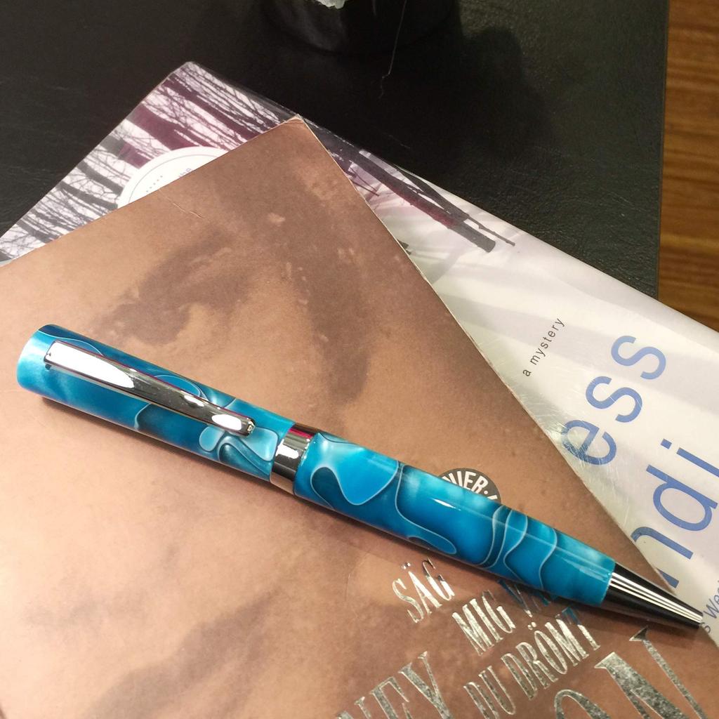 LACHIEVA LUX Luxury Writing Instrument Blue Acrylic Ballpoint Pen Gift Set A Luxurious Gift for Men and A Nice Pen Set for Women. Writing.