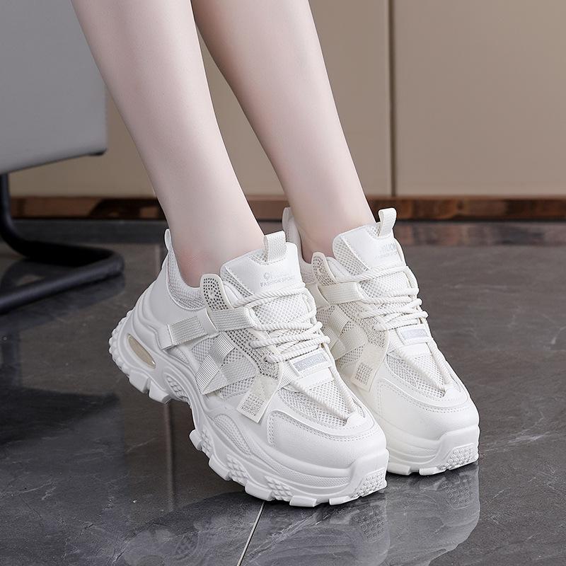 Dad Shoes Girl 2025 New Spring and Autumn Season Niche Thick Soles Increase Height and Show Thinness Sports Casual Shoes Explosion AK602