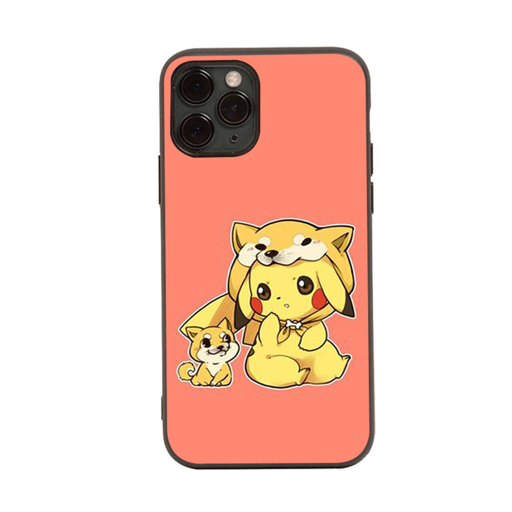 Чехол PK19 Little Cute Pikachu Black Sofe для Samsung Note 20 Lite S24 Ultra S23 A03 A05 A06 A11 A71 A15 A16 A13 A24 A25 A33 A52 A53 A50 M55 M35 Plus