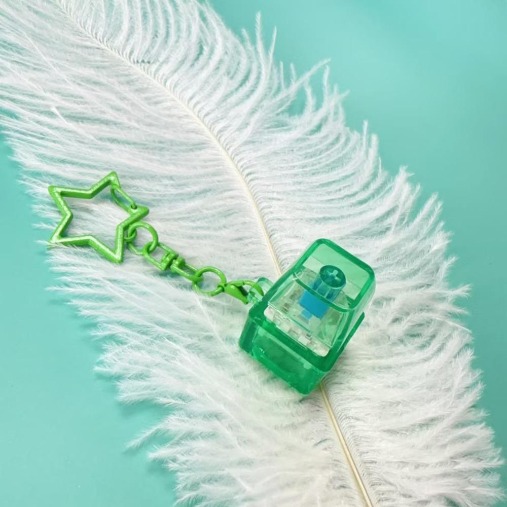 Новый DIY Брелок-клавиатура Fidget Брелок для ключей Кнопка с подсветкой Игрушка-кликер Для скоротания времени Колпачок клавиши Сжимаемая игрушка