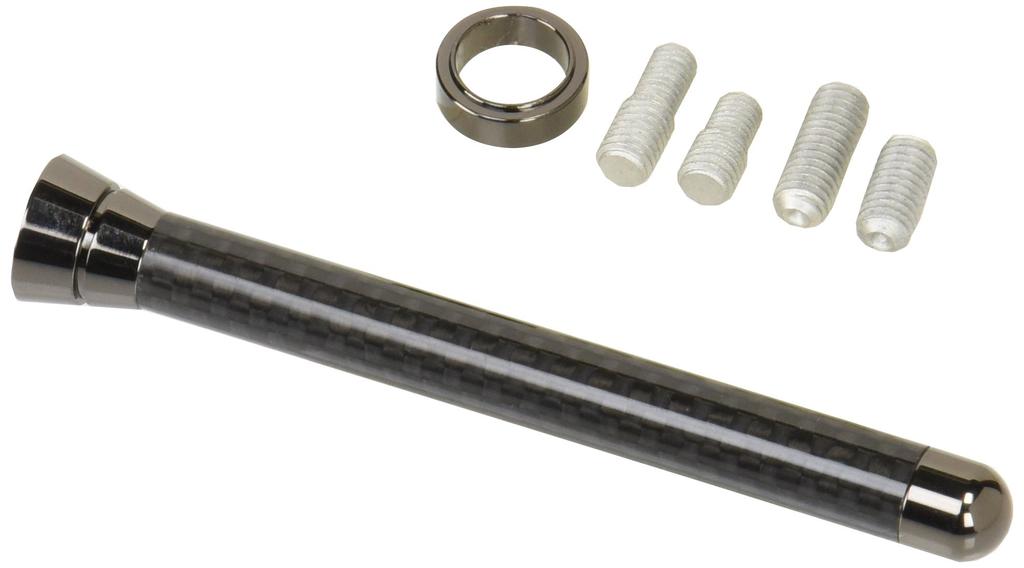 FORTUNE JDM Настоящая карбоновая короткая черная антенна из углеволокна 100 мм, волокно, верх/черный низ, высота, JCB-100CBB