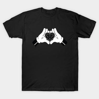 Unisex Fashion TShirt Diamond Heart Print TShirt Plus Size S-5XL T-Shirt 100%Cotton Tops O Neck Short Sleeve Tees