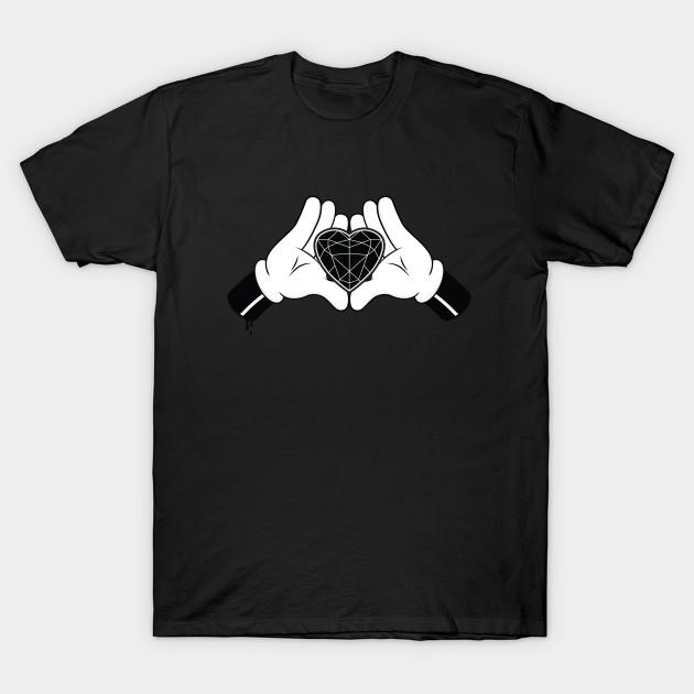 Unisex Fashion TShirt Diamond Heart Print TShirt Plus Size S-5XL T-Shirt 100%Cotton Tops O Neck Short Sleeve Tees