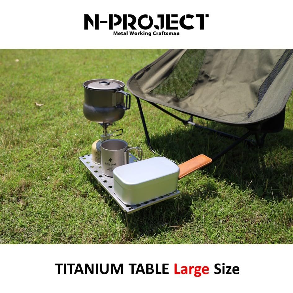 Titanium Table Foldable Compact Outdoor Table Perfect Size for Mountain Climbing and Solo Camping UL TITANIUM TABLE In N-project (L) / / / [Made
