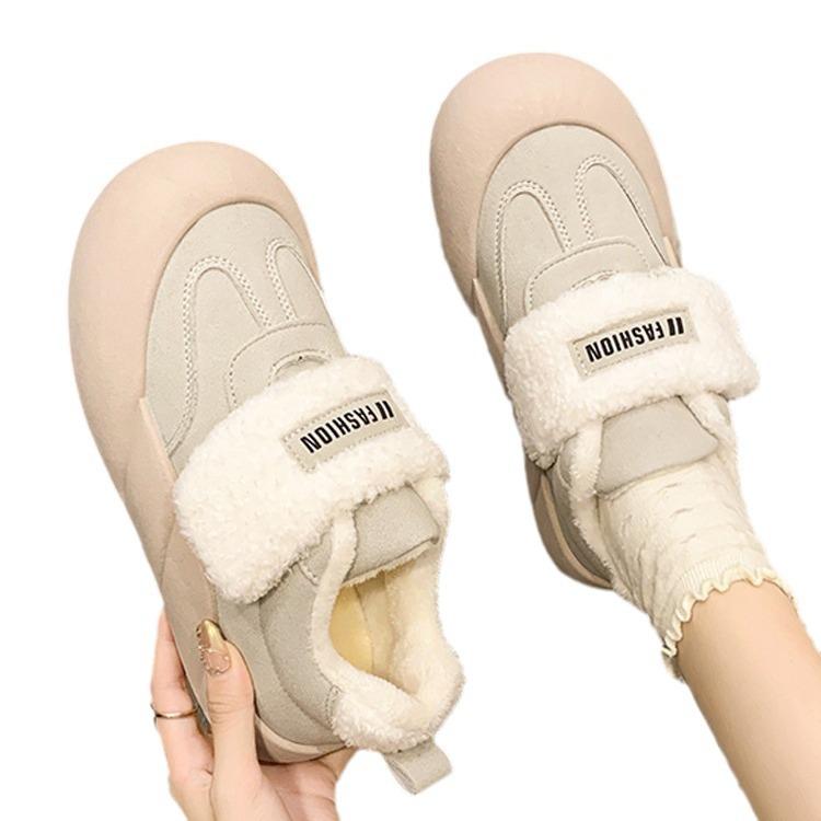 Женские зимние лоферы на подкладке из искусственного меха, уличная домашняя нескользящая теплая обувь, повседневная легкая женская обувь на плоской подошве с плюшевой подкладкой